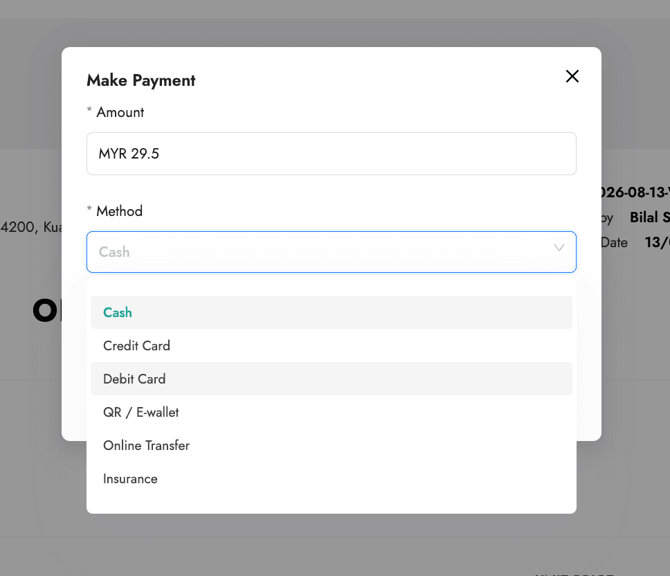 Payment entry with payment-method options