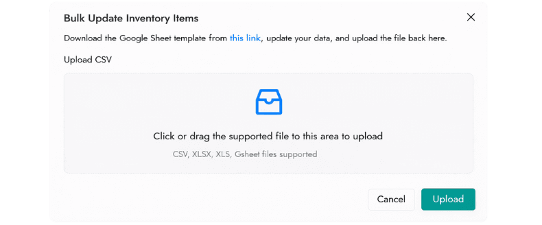 Inventory management screenshots